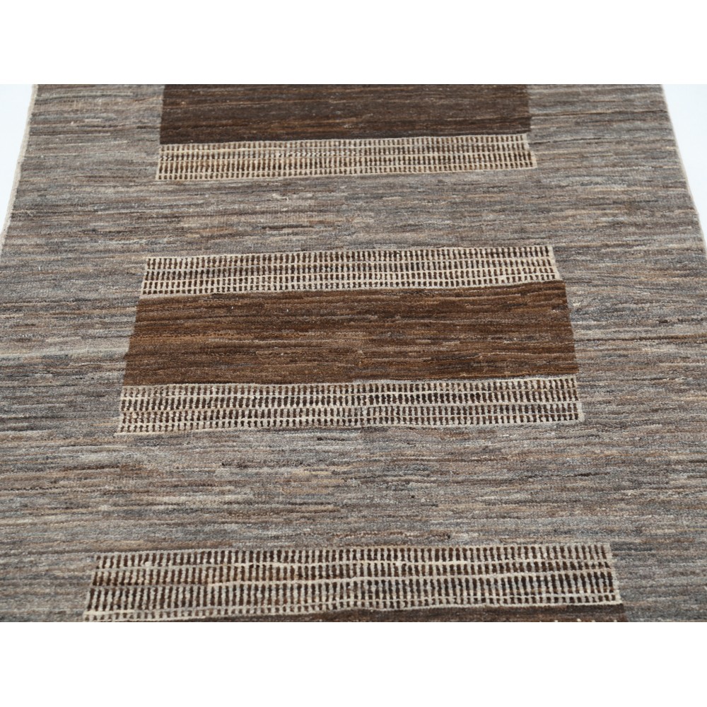 Hand Knotted Brown Area Rug, Geometric Tribal Pattern Accent Rug | All Wool Hand Knotted Brown Area Rug, Geometric Tribal Pattern Accent Rug | All Wool