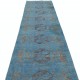 Hand Knotted Blue, Brown Long Runner Rug | Turkish Floral Hallway Rug | 100% Wool