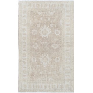 Hand Knotted Beige Accent Rug for Kitchen and Entryway | Traditional Bedside Rug | Woolen Floor Covering
