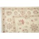 Hand Knotted Oushak Wool Rug | Beige Turkish Carpet with All-Over Floral Design