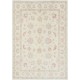 Hand Knotted Oushak Wool Rug | Beige Turkish Carpet with All-Over Floral Design