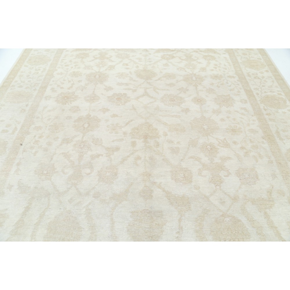 Hand Knotted Wool Large Area Rug | Floral Design Beige Carpet for Bedroom and Dining Room Hand Knotted Wool Large Area Rug | Floral Design Beige Carpet for Bedroom and Dining Room