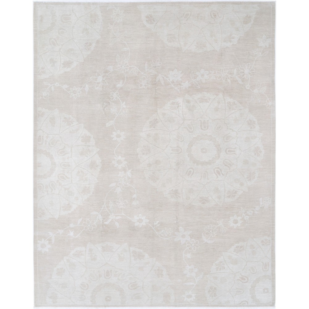 Hand Knotted Beige Wool Large Area Rug | Traditional Floral Carpet Hand Knotted Beige Wool Large Area Rug | Traditional Floral Carpet