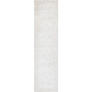 Handknotted Hallway Runner Rug | Beige Corridor Rug | Wool Kitchen Rug | Floral Stair Rug