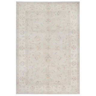 Hand Knotted Large Area Rug for Living Room Decor | Beige Wool Carpet for Bedroom and Dining Room