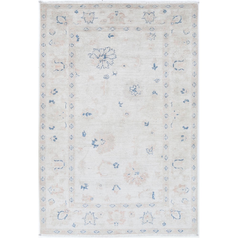 Hand Knotted Turkish Wool Rug | Beige Small Rug with All-Over Floral Design Hand Knotted Turkish Wool Rug | Beige Small Rug with All-Over Floral Design