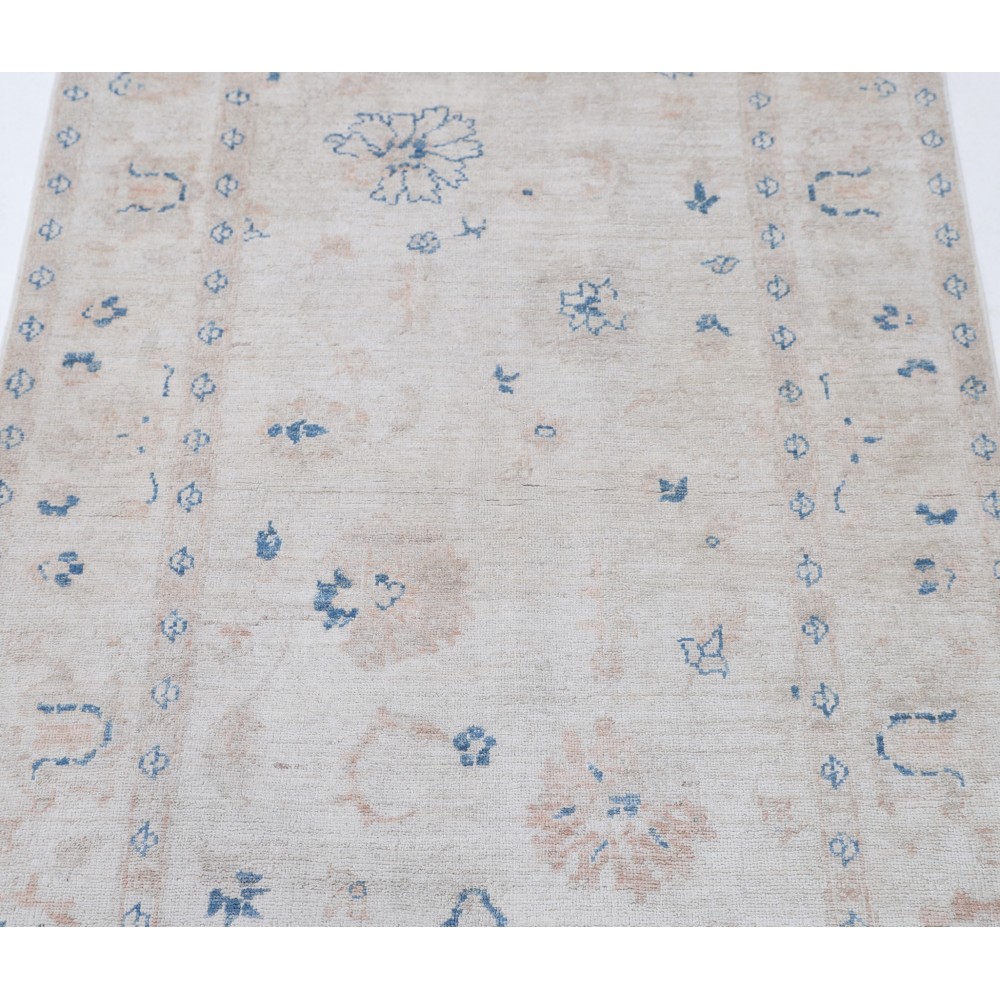 Hand Knotted Turkish Wool Rug | Beige Small Rug with All-Over Floral Design Hand Knotted Turkish Wool Rug | Beige Small Rug with All-Over Floral Design