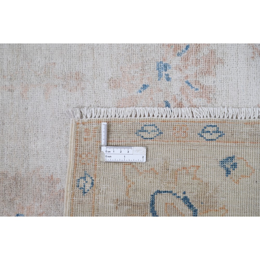 Hand Knotted Turkish Wool Rug | Beige Small Rug with All-Over Floral Design Hand Knotted Turkish Wool Rug | Beige Small Rug with All-Over Floral Design