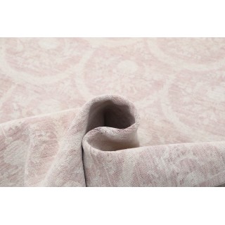 Hand Knotted Ivory, Pale Pink Wool Runner Rug | Turkish Ogee Trellis Design Corridor Rug for Hallway, Kitchen