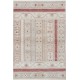 Hand Knotted Beige, Red Wool Area Rug | Turkish Geometric Motif Accent Rug