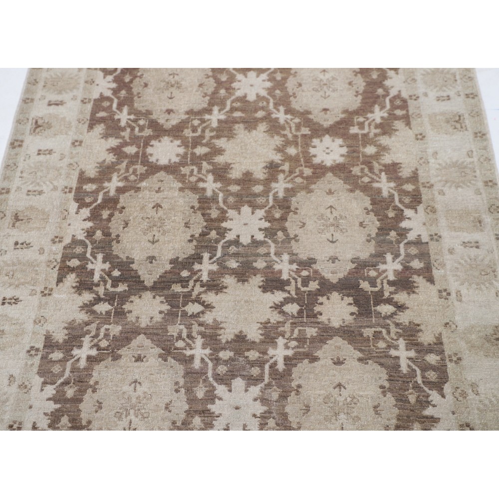 Hand Knotted Brown, Ivory Wool Area Rug | Traditional Floral Design Accent Rug Hand Knotted Brown, Ivory Wool Area Rug | Traditional Floral Design Accent Rug