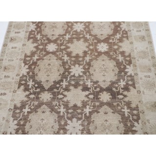 Hand Knotted Brown, Ivory Wool Area Rug | Traditional Floral Design Accent Rug Hand Knotted Brown, Ivory Wool Area Rug | Traditional Floral Design Accent Rug