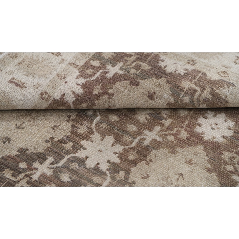 Hand Knotted Brown, Ivory Wool Area Rug | Traditional Floral Design Accent Rug Hand Knotted Brown, Ivory Wool Area Rug | Traditional Floral Design Accent Rug