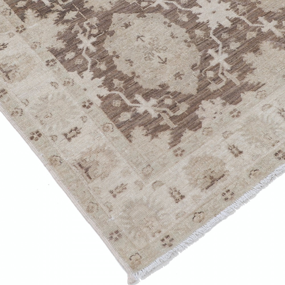 Hand Knotted Brown, Ivory Wool Area Rug | Traditional Floral Design Accent Rug Hand Knotted Brown, Ivory Wool Area Rug | Traditional Floral Design Accent Rug