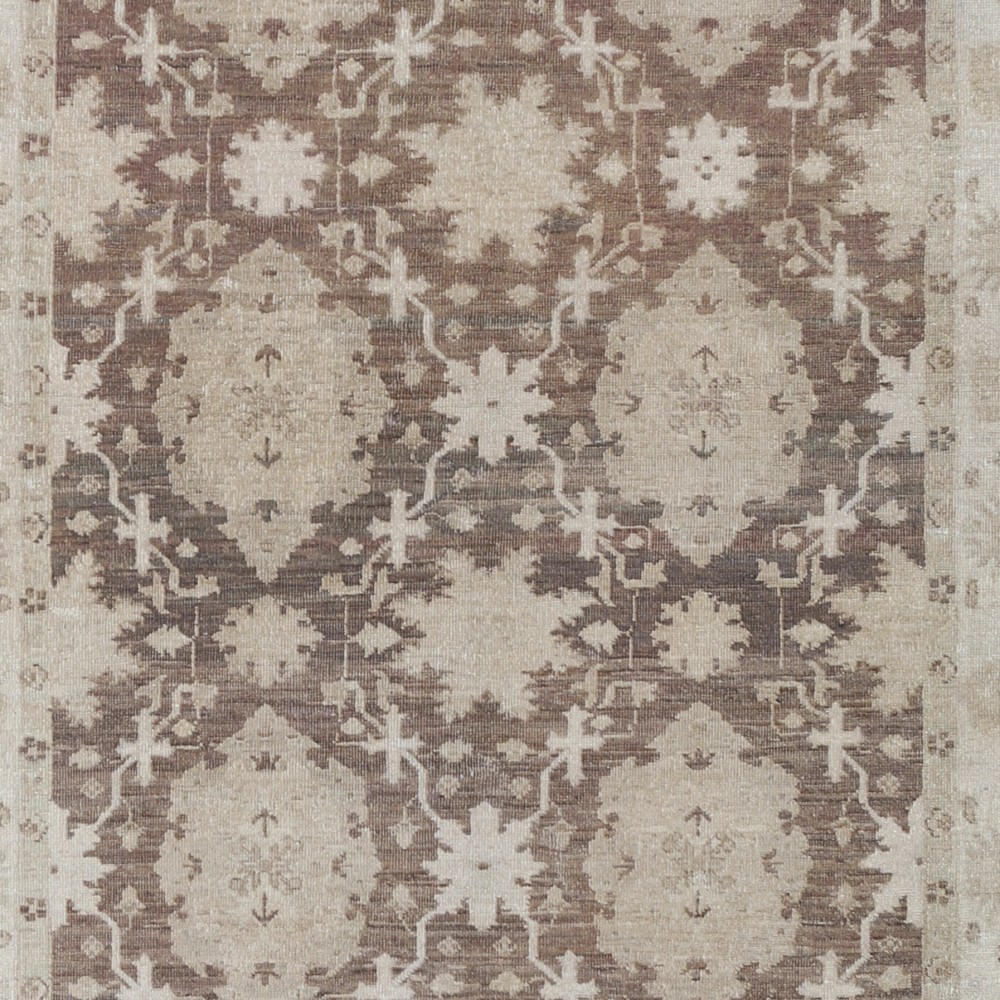 Hand Knotted Brown, Ivory Wool Area Rug | Traditional Floral Design Accent Rug Hand Knotted Brown, Ivory Wool Area Rug | Traditional Floral Design Accent Rug