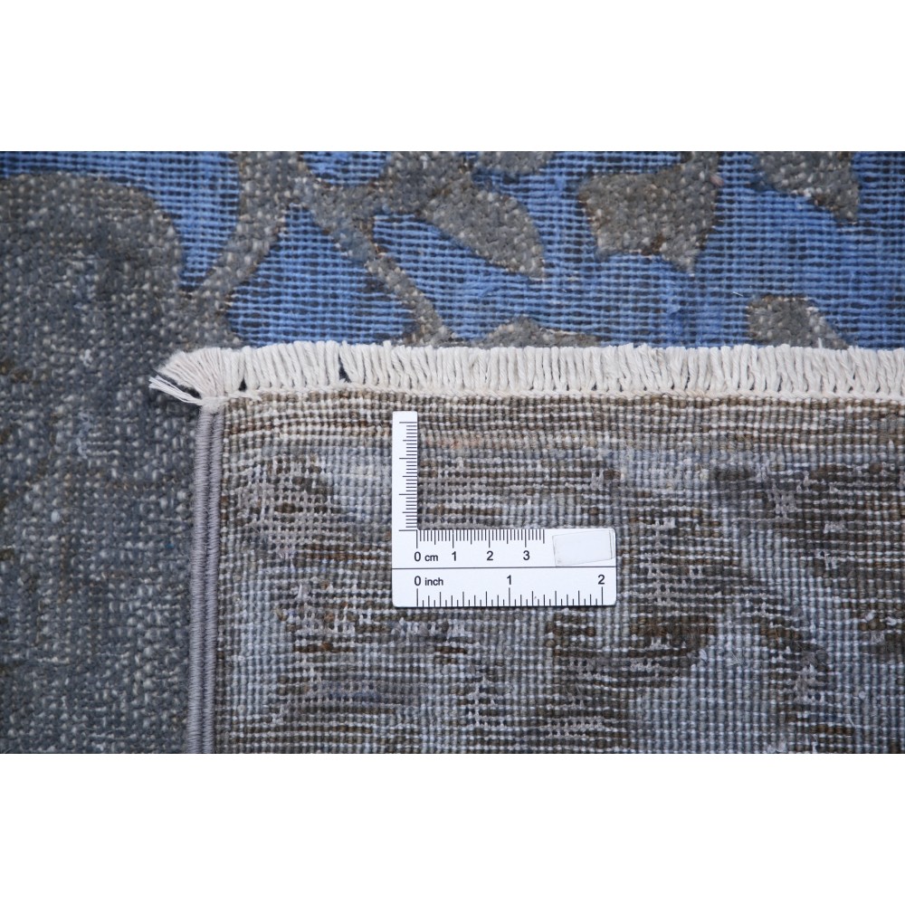Hand Knotted Blue and Gray Wool Area Rug | Turkish Floral Botanical Design Carpet Hand Knotted Blue and Gray Wool Area Rug | Turkish Floral Botanical Design Carpet