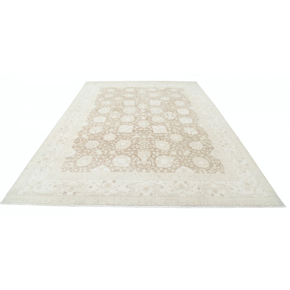 Handknotted Oushak Style Rug, Decorative Wool Area Rug, Floral Patterned Beige Carpet Handknotted Oushak Style Rug, Decorative Wool Area Rug, Floral Patterned Beige Carpet