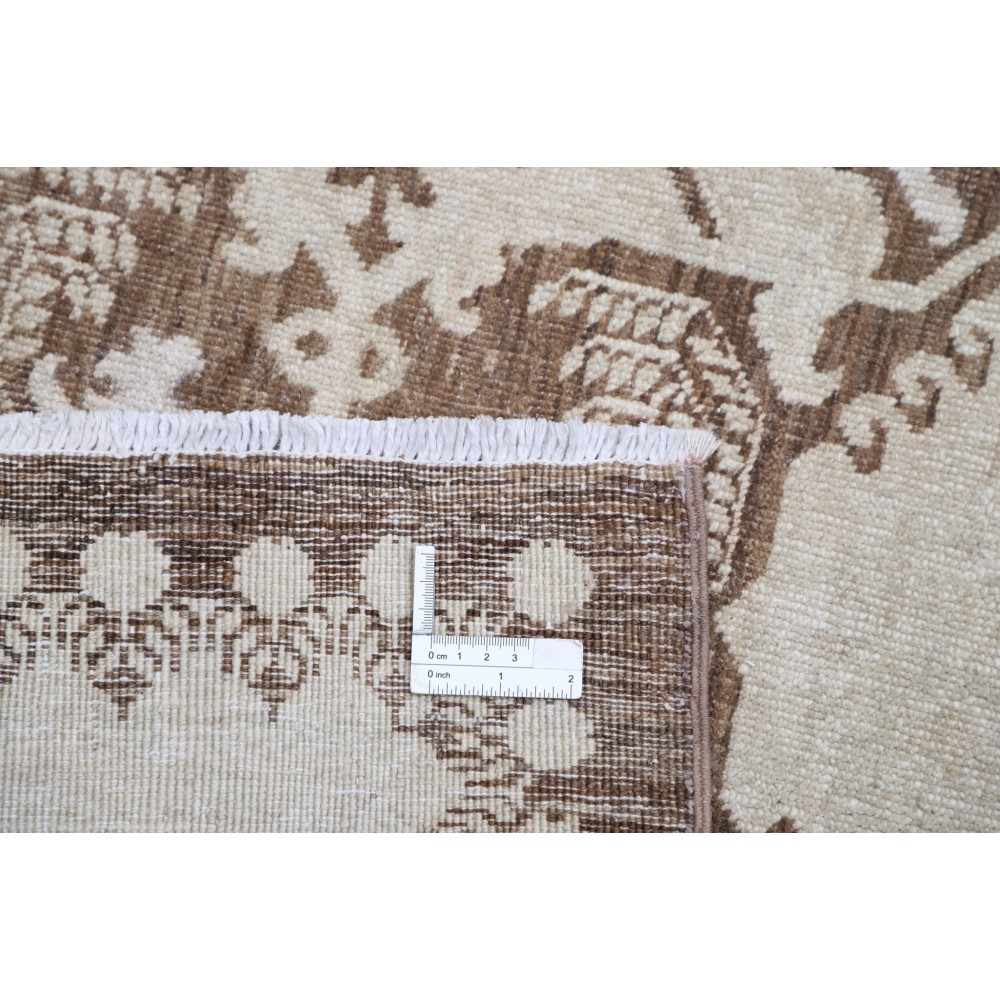 Traditional Hand Knotted Brown, Ivory Wool Area Rug | Turkish Floral Motif Accent Rug Traditional Hand Knotted Brown, Ivory Wool Area Rug | Turkish Floral Motif Accent Rug