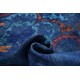 Hand Knotted Navy Blue, Turquoise and Rust Wool Area Rug | Turkish Damask Floral Design Carpet Hand Knotted Navy Blue, Turquoise and Rust Wool Area Rug | Turkish Damask Floral Design Carpet