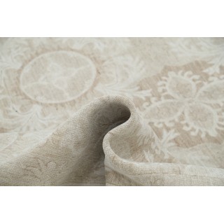 Hand Knotted Beige Area Rug Made of Wool | Trellis Design Carpet For Living Room