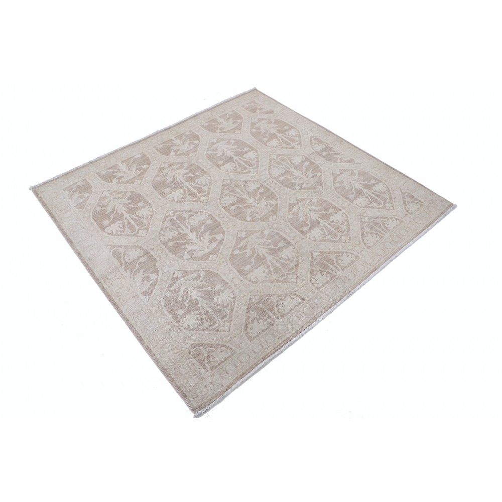 Hand Knotted Beige, Taupe Wool Area Rug | Ogee Trellis Pattern Accent Rug Hand Knotted Beige, Taupe Wool Area Rug | Ogee Trellis Pattern Accent Rug