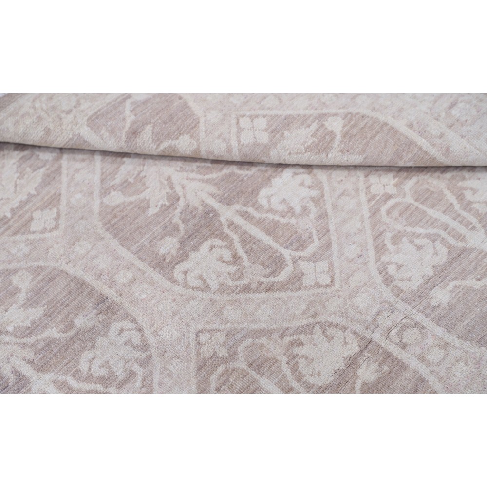Hand Knotted Beige, Taupe Wool Area Rug | Ogee Trellis Pattern Accent Rug Hand Knotted Beige, Taupe Wool Area Rug | Ogee Trellis Pattern Accent Rug