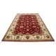 Hand Knotted Floral Area Rug with Red Field and Beige Border | Traditional Oushak Wool Carpet Hand Knotted Floral Area Rug with Red Field and Beige Border | Traditional Oushak Wool Carpet