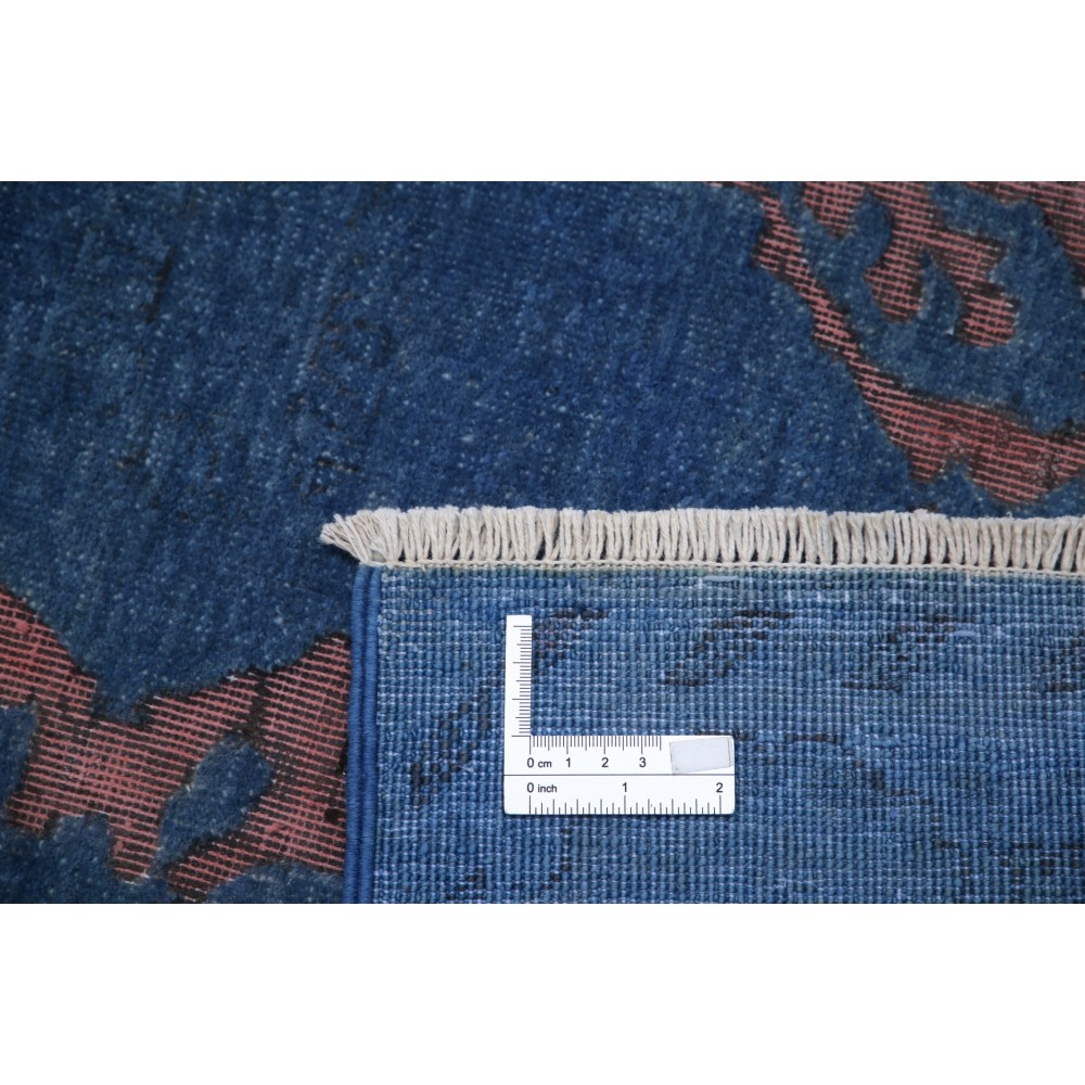 Hand Knotted Hallway Runner Rug | Navy Blue and Blush Kitchen Rug | Corridor Rug Hand Knotted Hallway Runner Rug | Navy Blue and Blush Kitchen Rug | Corridor Rug