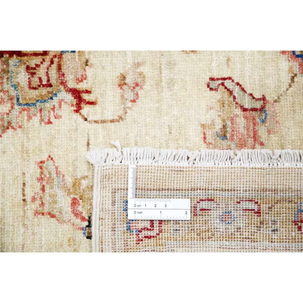 Hand Knotted Beige Wool Oushak Area Rug with All-Over Floral Design Hand Knotted Beige Wool Oushak Area Rug with All-Over Floral Design