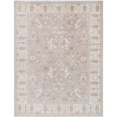 Hand Knotted Beige, Blush, Taupe Wool Rug | Traditional Floral Pattern Carpet