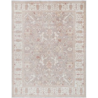 Hand Knotted Beige, Blush, Taupe Wool Rug | Traditional Floral Pattern Carpet