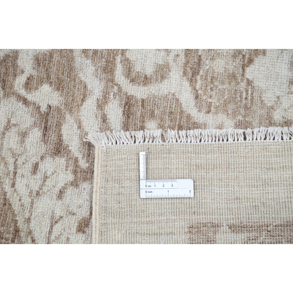 Hand Knotted Wool Area Rug, Taupe and Ivory Decorative Carpet with Repeating Medallion Pattern for Living Room Hand Knotted Wool Area Rug, Taupe and Ivory Decorative Carpet with Repeating Medallion Pattern for Living Room