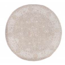 Round Hand Knotted Wool Area Rug | Floral Design Circle Carpet