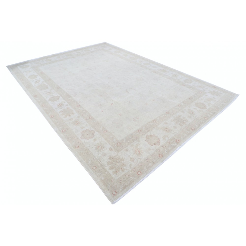 Hand Knotted Turkish Wool Large Area Rug with All-Over Floral Design | Beige Oushak Carpet Hand Knotted Turkish Wool Large Area Rug with All-Over Floral Design | Beige Oushak Carpet