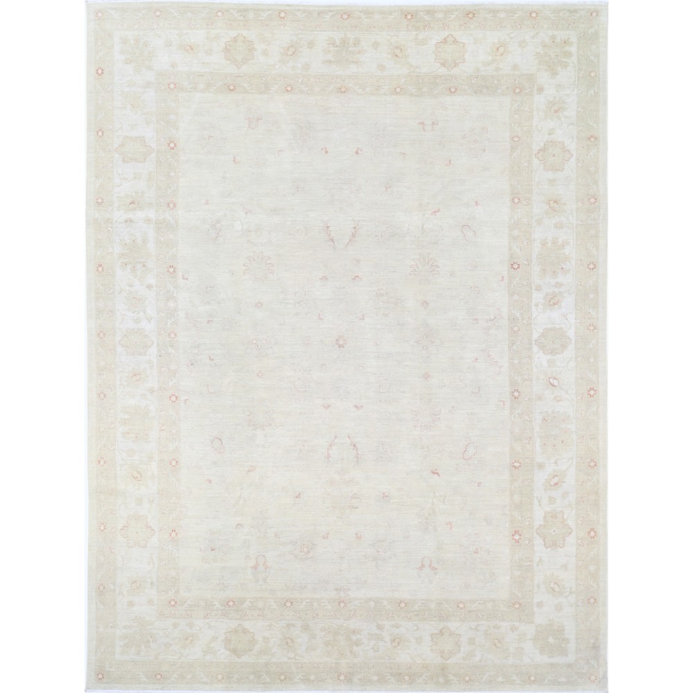 Hand Knotted Turkish Wool Large Area Rug with All-Over Floral Design | Beige Oushak Carpet Hand Knotted Turkish Wool Large Area Rug with All-Over Floral Design | Beige Oushak Carpet
