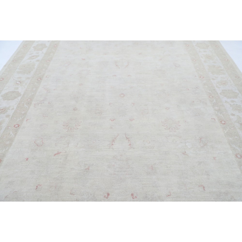Hand Knotted Turkish Wool Large Area Rug with All-Over Floral Design | Beige Oushak Carpet Hand Knotted Turkish Wool Large Area Rug with All-Over Floral Design | Beige Oushak Carpet