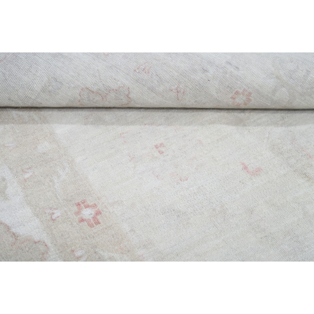 Hand Knotted Turkish Wool Large Area Rug with All-Over Floral Design | Beige Oushak Carpet Hand Knotted Turkish Wool Large Area Rug with All-Over Floral Design | Beige Oushak Carpet