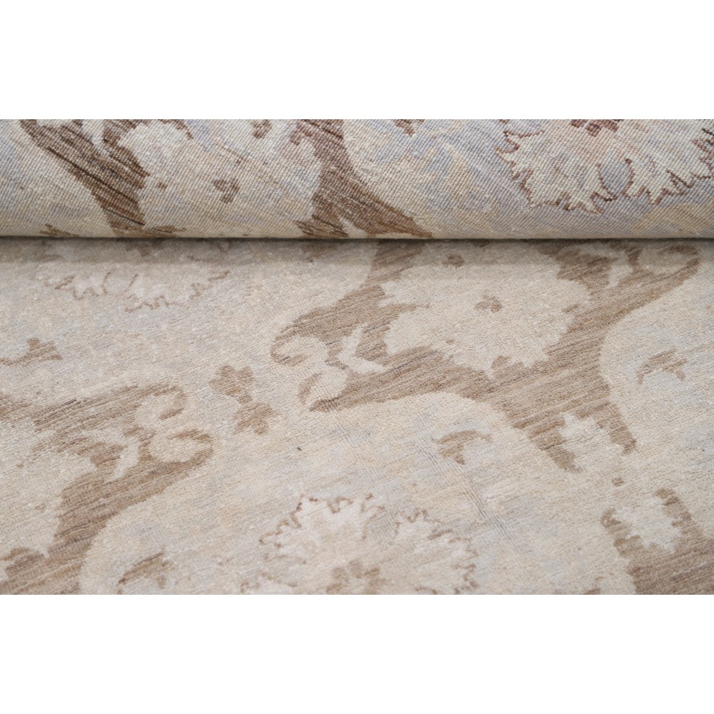 Hand Knotted Beige and Taupe Wool Area Rug | Turkish Repeating Floral Medallion Design Carpet Hand Knotted Beige and Taupe Wool Area Rug | Turkish Repeating Floral Medallion Design Carpet