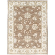 Hand Knotted Wool Area Rug for Bedroom | Floral Oushak Rug for Living Room Decor