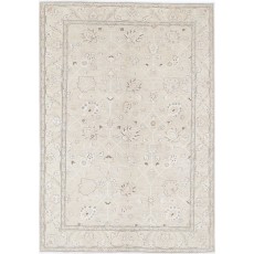 Hand Knotted Area Rug for Living Room | Beige Wool Carpet for Bedroom and Dining Room