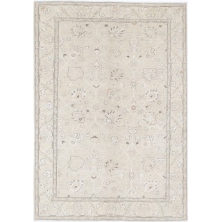 Hand Knotted Area Rug for Living Room | Beige Wool Carpet for Bedroom and Dining Room