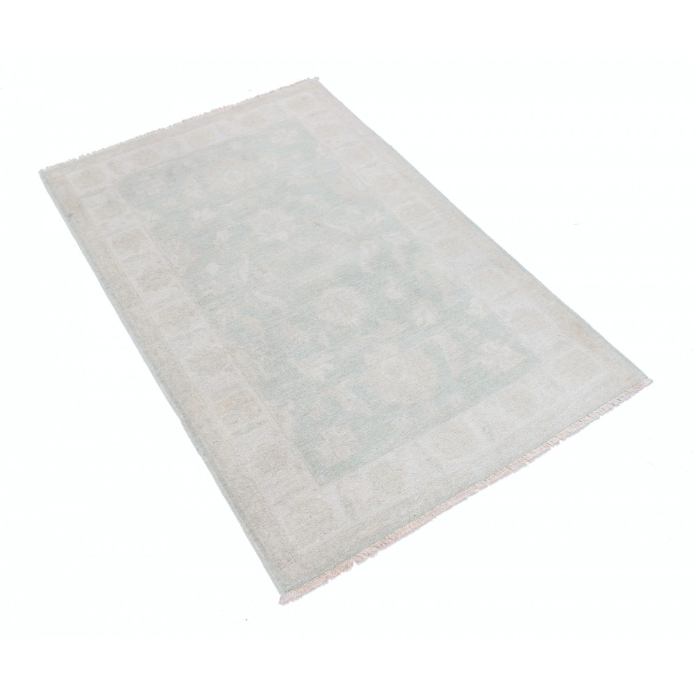 Traditional Hand Knotted Accent Rug | Floral Wool Area Rug in Soft Tones Traditional Hand Knotted Accent Rug | Floral Wool Area Rug in Soft Tones