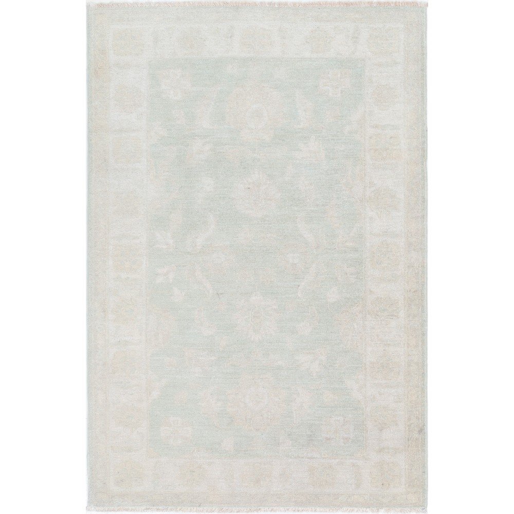 Traditional Hand Knotted Accent Rug | Floral Wool Area Rug in Soft Tones Traditional Hand Knotted Accent Rug | Floral Wool Area Rug in Soft Tones