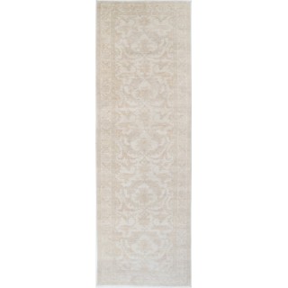 Floral Hallway Runner | Wool Kitchen Runner Rug | Handknotted Oushak Corridor Rug | Beige Stair Rug