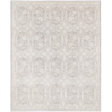 Hand Knotted Beige Wool Large Area Rug | Floral Carpet for Living Room, Dining Room, Bedroom