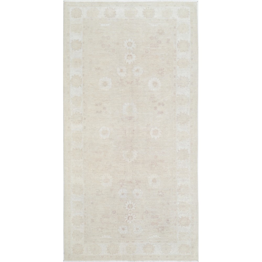 Handknotted Beige Area Rug with Floral Design | 100% Wool Handknotted Beige Area Rug with Floral Design | 100% Wool