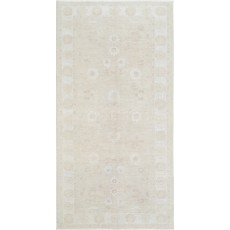 Handknotted Beige Area Rug with Floral Design | 100% Wool