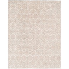 Hand Knotted Trellis Rug, Beige Wool Area Rug, Ornamental Pattern Carpet