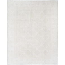 Hand Knotted Large Area Rug for Living Room, Dining Room and Bedroom | Beige Wool Carpet
