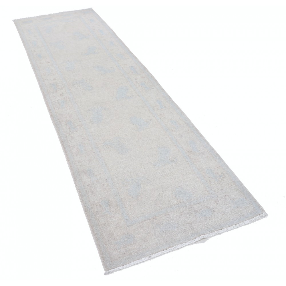 Handknotted Wool Runner Rug | Beige Corridor Runner | Stair Runner Rug | Kitchen Runner Rug